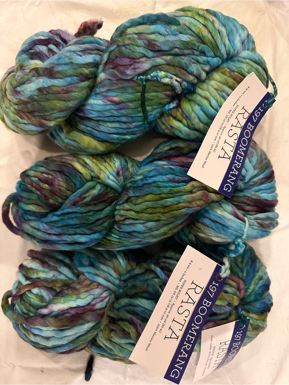 3 skeins Malabrigo Rasta- Boomerang (197)